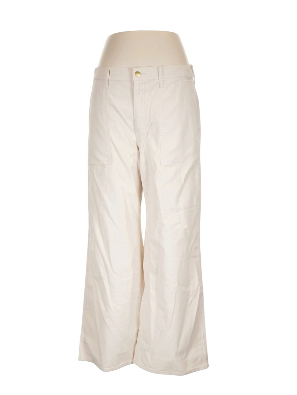 J. Crew Camp Pocket Wide Leg Pants Size 32 Ivory High Rise Teacher Office Casual